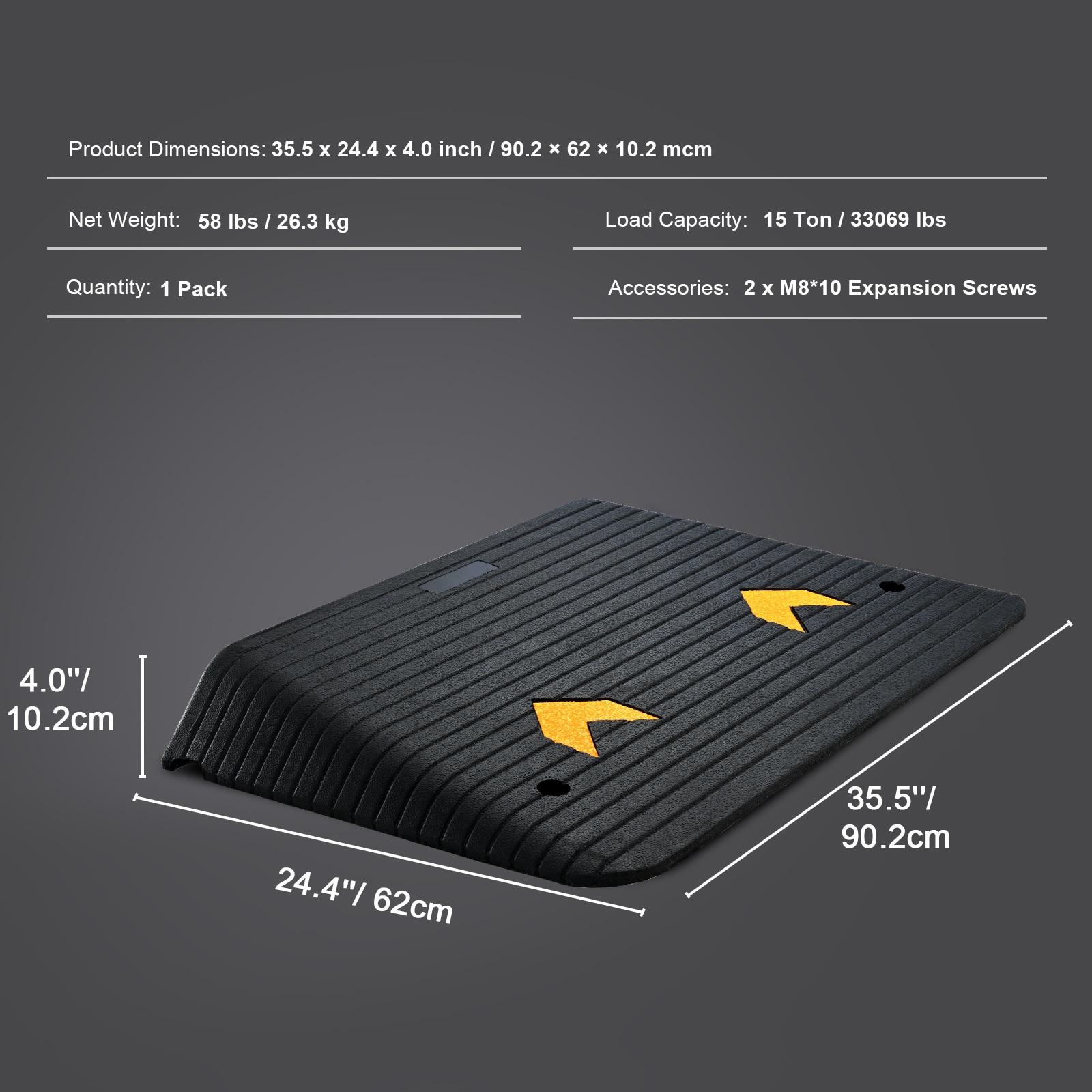 Rubber Threshold Ramp For Wheelchair And Scooter Access Non-slip_voghion.com